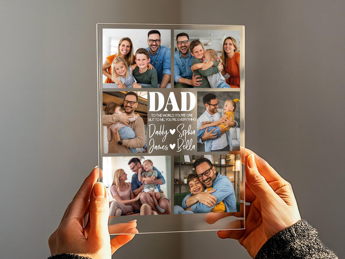 Dad Gift, Personalized Photo Night Light, Photo Collage LED Light, Custom Photo Gifts for Father's Day, Custom Frame, Photo Keepsake for Dad