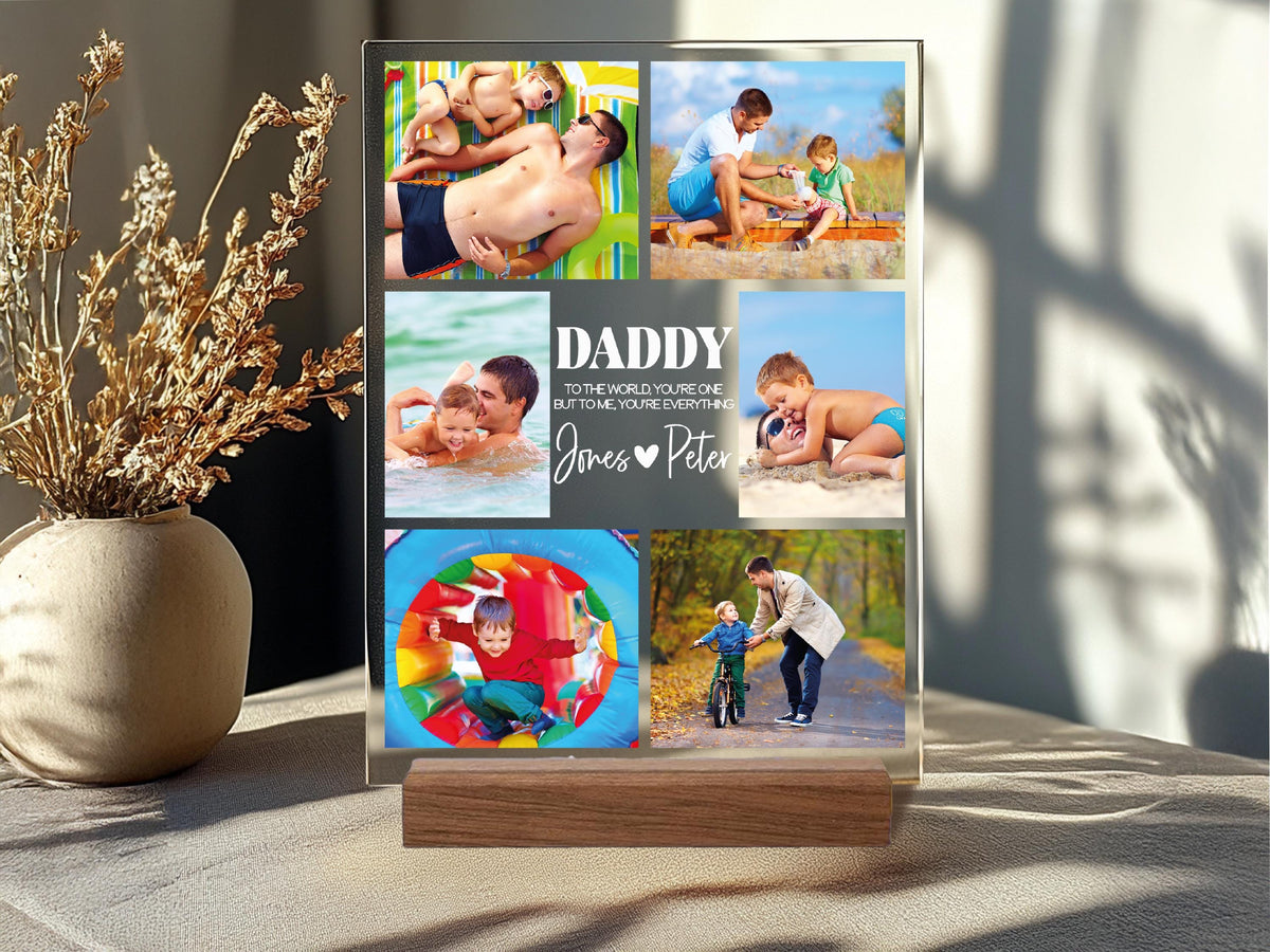 Dad Gift, Personalized Photo Night Light, Photo Collage LED Light, Custom Photo Gifts for Father's Day, Custom Frame, Photo Keepsake for Dad