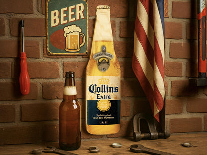 Custom Beer Bottle Opener Wall Sign, Man Cave Bar Decor, Father's Day Gift, Groomsman Gift, Home Bar Accessories, Gift for Dad, Beer Gift