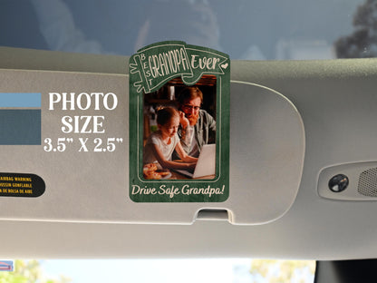 Personalized Father's Day Gift, Picture Frame for Dad Gift, Custom Photo Car Visor, Photo Clip for Car Gift For Dad, Drive Safe Visor Clip