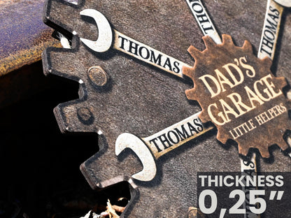 Custom Garage Sign For Fathers Day Gift For Dad, Grandkids Name Sign For Grandpa Gift, Family Gift for Grandpa, Personalized Workshop Sign
