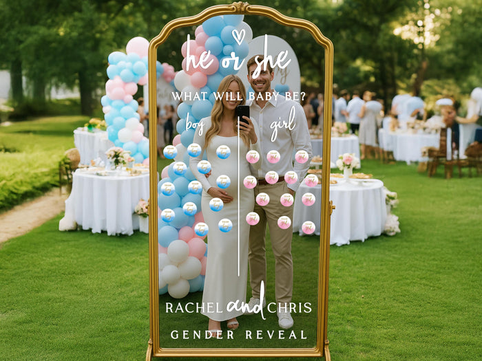 Baby Shower Party Decor, Gender Reveal Voting Board, Boy or Girl Guessing Decal, Gender Guessing Game Sign, He or She What Will Baby Be