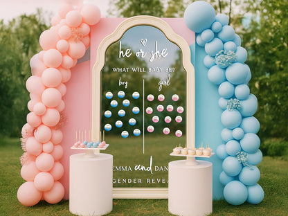 Baby Shower Party Decor, Gender Reveal Voting Board, Boy or Girl Guessing Decal, Gender Guessing Game Sign, He or She What Will Baby Be