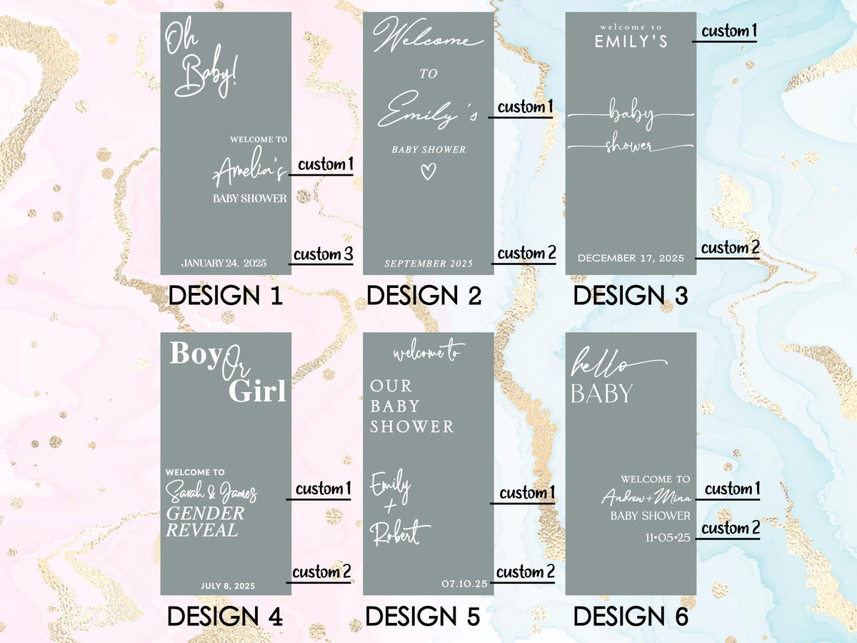 Custom Baby Shower Mirror Decal, Welcome Sign for Girl Boy Gender Reveal Party Decor, Personalized Vinyl Sticker, Reception Decor, Events