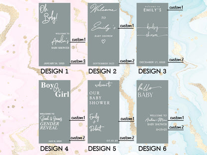 Custom Baby Shower Mirror Decal, Welcome Sign for Girl Boy Gender Reveal Party Decor, Personalized Vinyl Sticker, Reception Decor, Events