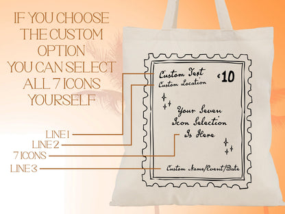 Custom Bachelorette Tote Bag for Her, Beach Bag, Bachelorette Party Favors, Wedding Tote Bags, Beach Tote Bag for Girls Trip Stamp Tote