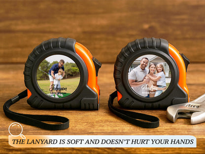 Custom Photo Tape Measure for Dad, Grandpa, Personalized Father's Day Gift from Kids, Custom Text Tool Gift for Men, Husband Gift for Him