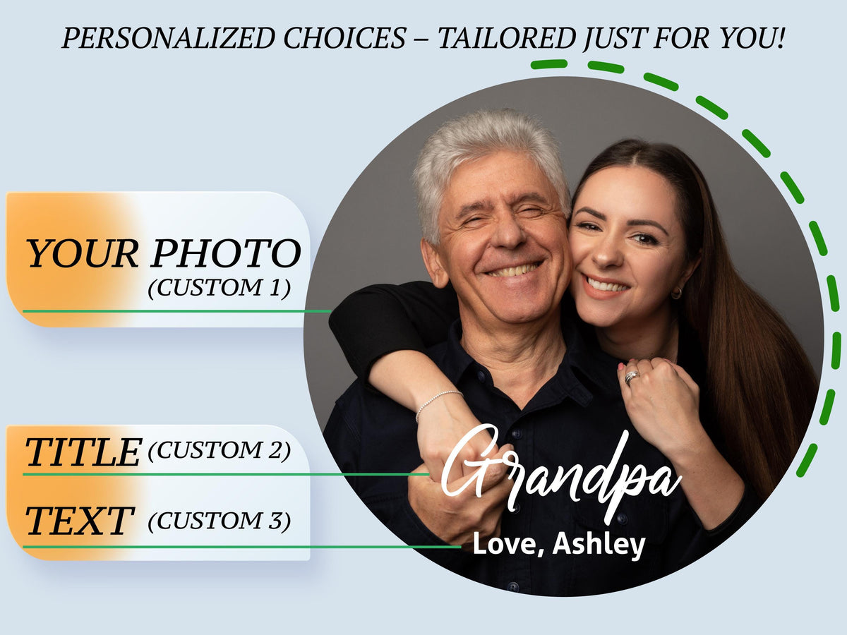 Custom Photo Tape Measure for Dad, Grandpa, Personalized Father's Day Gift from Kids, Custom Text Tool Gift for Men, Husband Gift for Him