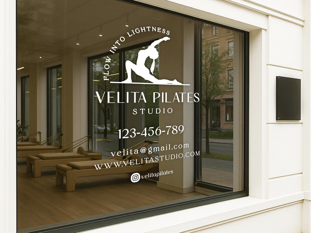 Personalized Business Window Sticker, Your Company Name Sticker, Storefront Sticker, QR Code Office Window Door Lettering Business Stickers