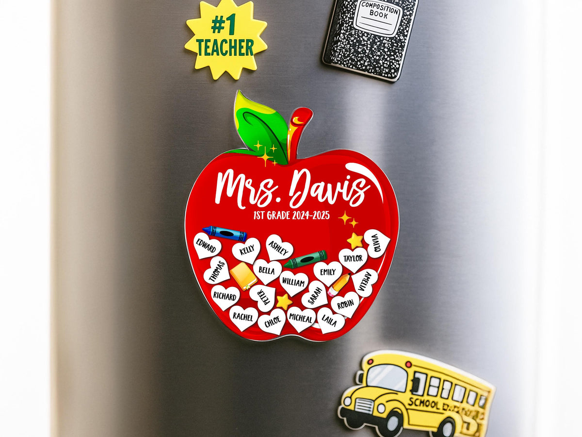 Personalized Teacher Ornament with Student Names, Teacher Christmas Ornament, Custom Teacher Classroom Gifts, Teacher Appreciation Gifts