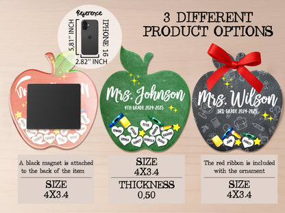 Personalized Teacher Ornament with Student Names, Teacher Christmas Ornament, Custom Teacher Classroom Gifts, Teacher Appreciation Gifts