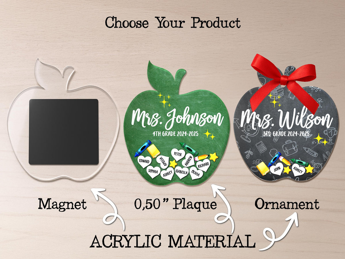Teacher Gift Set, Teacher Appreciation Gifts, Teacher Name Plaque, Personalized Teacher Back to School Gift, Custom Teacher Classroom Gifts