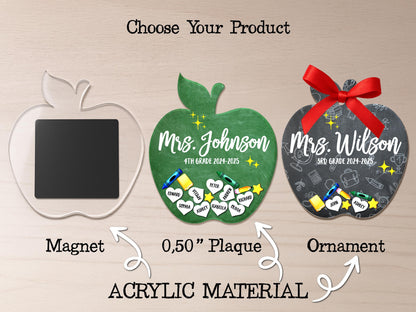 Teacher Gift Set, Teacher Appreciation Gifts, Teacher Name Plaque, Personalized Teacher Back to School Gift, Custom Teacher Classroom Gifts