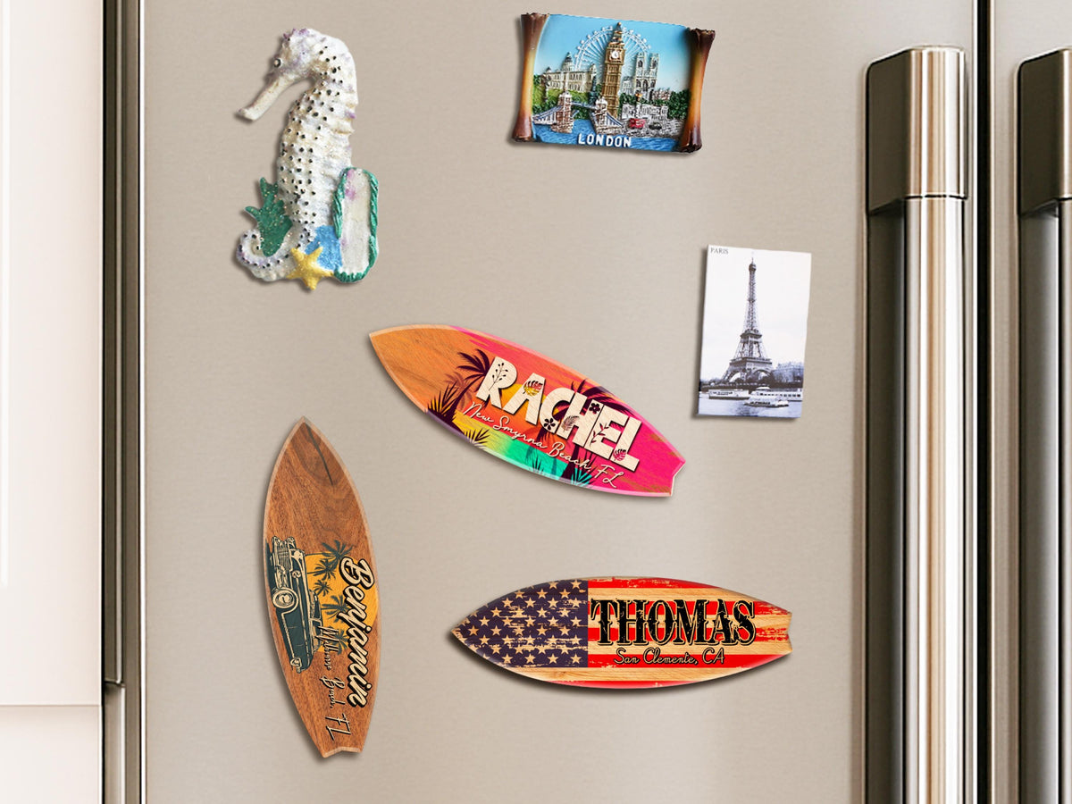 Custom Surf Gift for Surf Lover Gift, Surf Sign Gift for Surfers, Surf Board Keychain Gift, Surfing Gift Surf Board Magnet Surf Board Decor