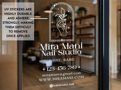 Personalized Business Window Sticker, Your Company Name Sticker, Storefront Sticker, QR Code Office Window Door Lettering Business Stickers