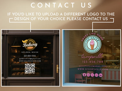 Personalized Business Window Sticker, Your Company Name Sticker, Storefront Sticker, QR Code Office Window Door Lettering Business Stickers