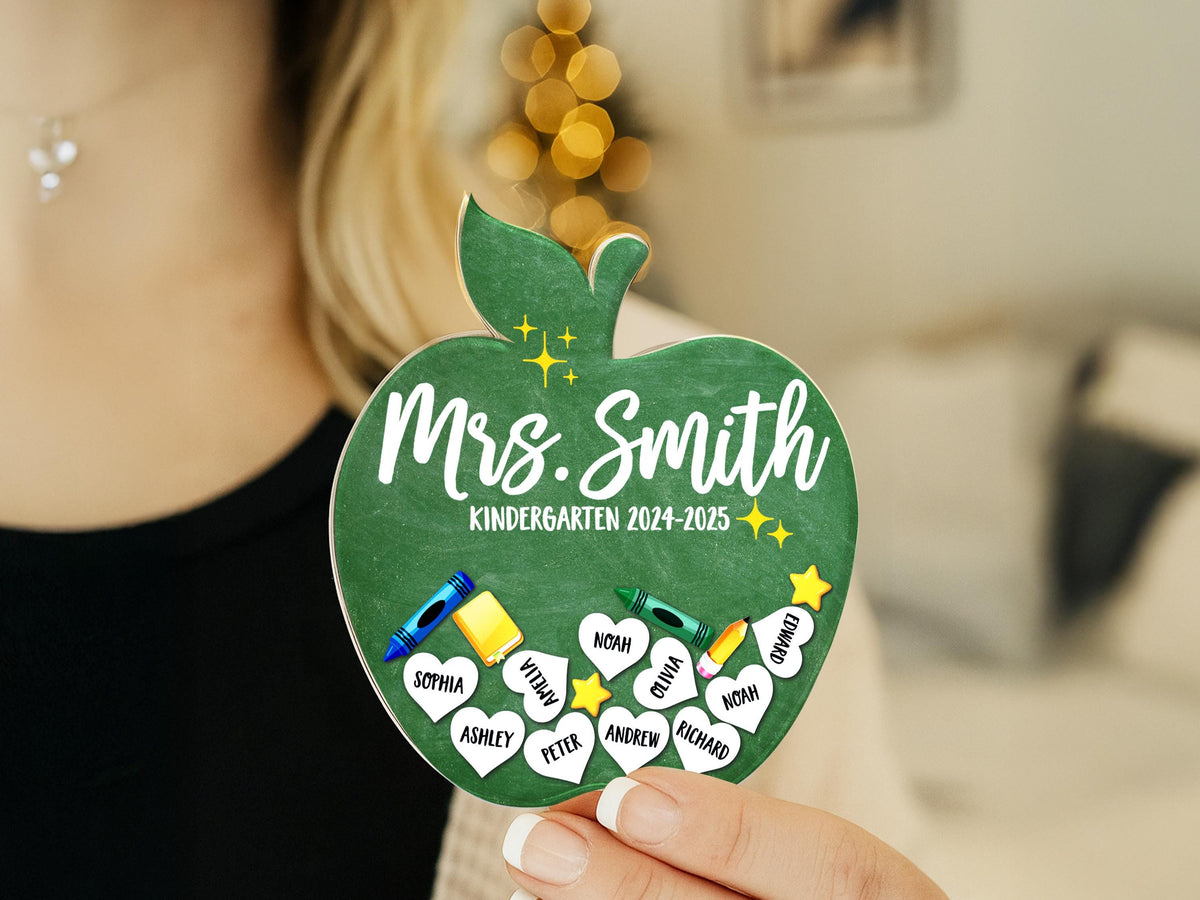 Personalized Teacher Ornament with Student Names, Teacher Christmas Ornament, Custom Teacher Classroom Gifts, Teacher Appreciation Gifts