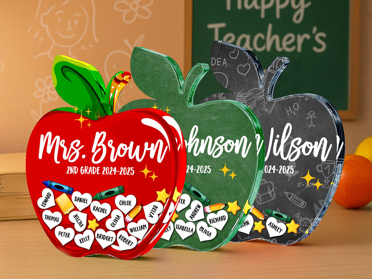 Personalized Teacher Ornament with Student Names, Teacher Christmas Ornament, Custom Teacher Classroom Gifts, Teacher Appreciation Gifts