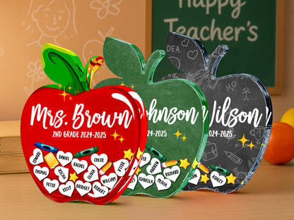Personalized Teacher Ornament with Student Names, Teacher Christmas Ornament, Custom Teacher Classroom Gifts, Teacher Appreciation Gifts