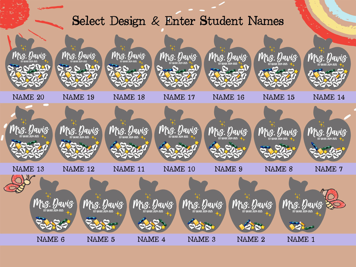 Teacher Gift Set, Teacher Appreciation Gifts, Teacher Name Plaque, Personalized Teacher Back to School Gift, Custom Teacher Classroom Gifts