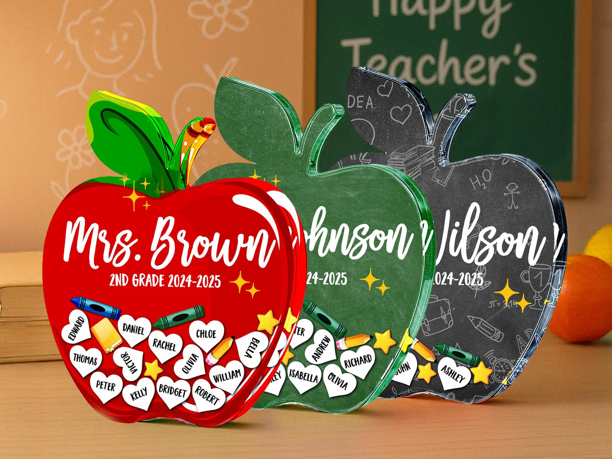 Teacher Gift Set, Teacher Appreciation Gifts, Teacher Name Plaque, Personalized Teacher Back to School Gift, Custom Teacher Classroom Gifts