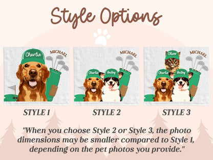 Custom Pet Golf Towel with Pet Photo, Personalized Dog Towels, Custom Cat Golf Towels, Dog Face Photo Golf Towel, Golf Lover Gifts for Dad