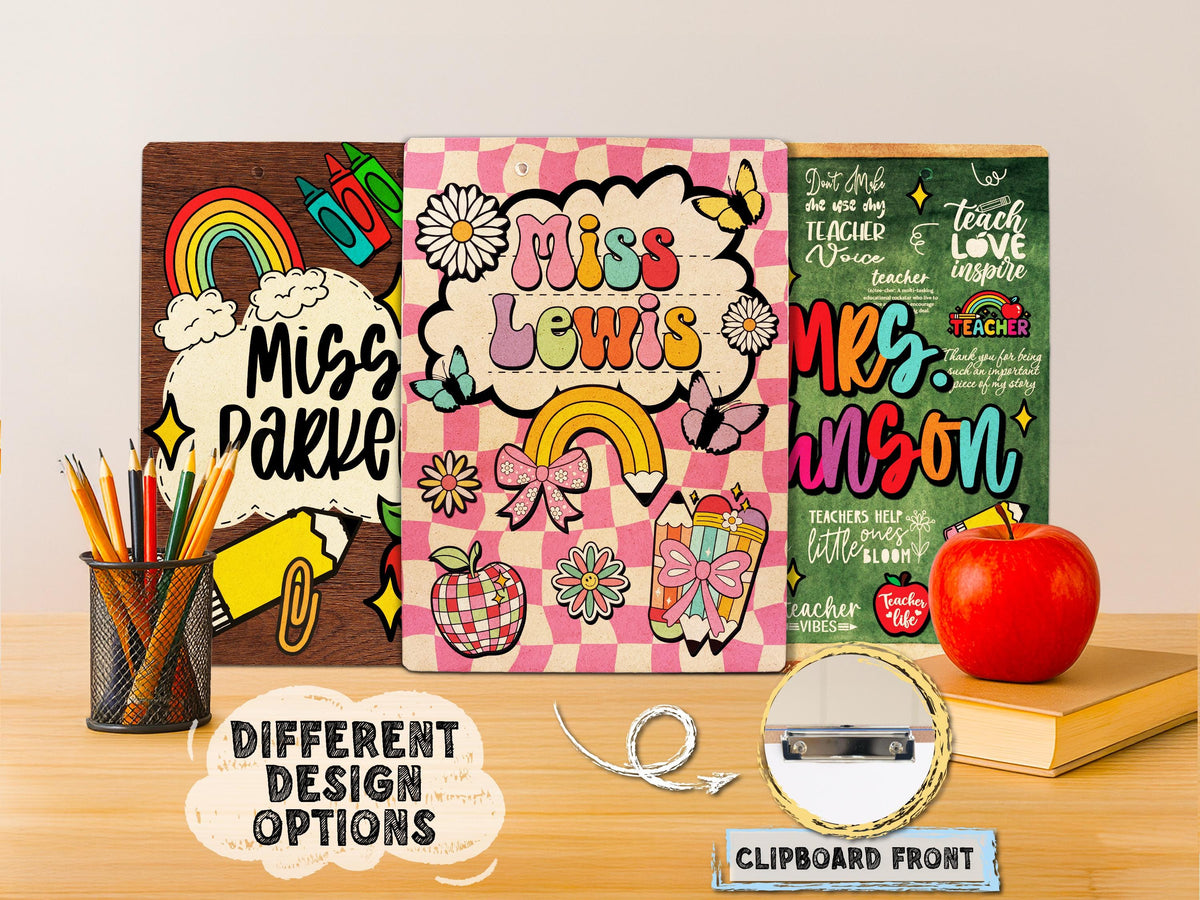 Personalized Teacher Clipboard with Name, Christmas Teacher Gifts, Teacher Appreciation Gifts, Custom Name Clipboard, End Of Year Gifts
