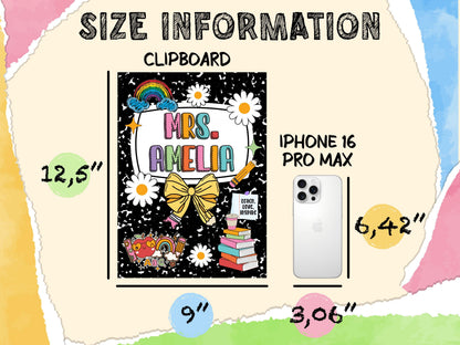 Personalized Teacher Clipboard with Name, Christmas Teacher Gifts, Teacher Appreciation Gifts, Custom Name Clipboard, End Of Year Gifts