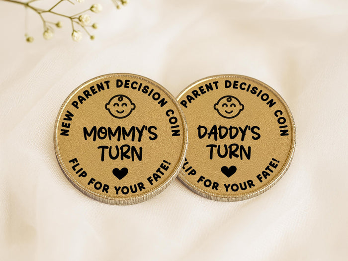 New Parent Decision Flip Coin, New Mom Gifts, Funny Decision Coin, Baby Shower Gifts for Mom, New Baby Gift for Parent, Gender Reveal Gifts