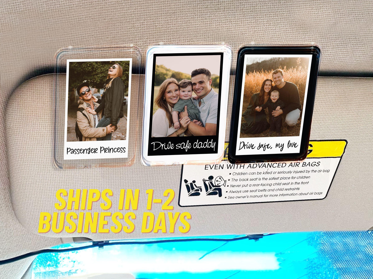 Personalized Sun Visor Picture Clip, Custom Pet Photo Car Accessory, Wallet Photo Holder Couples Gift, Family Portrait Decoration Drive Safe