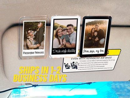 Personalized Sun Visor Picture Clip, Custom Pet Photo Car Accessory, Wallet Photo Holder Couples Gift, Family Portrait Decoration Drive Safe