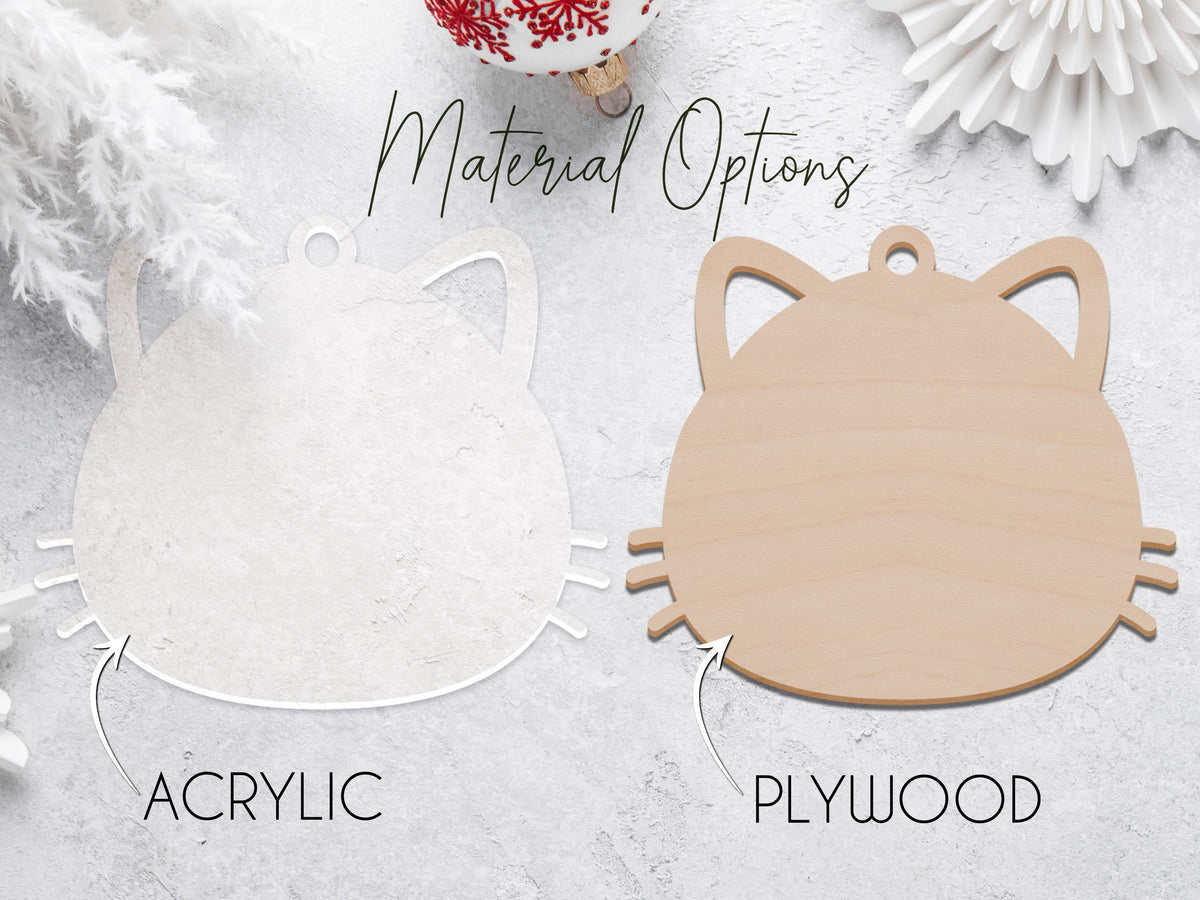 Custom Cat Name Ornament, Personalized Pet Ornament for Christmas, Cat Lovers Gift, Holiday Stocking Tag, Cat Owner Gift for Xmas, Adoption