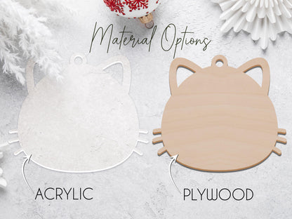 Custom Cat Name Ornament, Personalized Pet Ornament for Christmas, Cat Lovers Gift, Holiday Stocking Tag, Cat Owner Gift for Xmas, Adoption