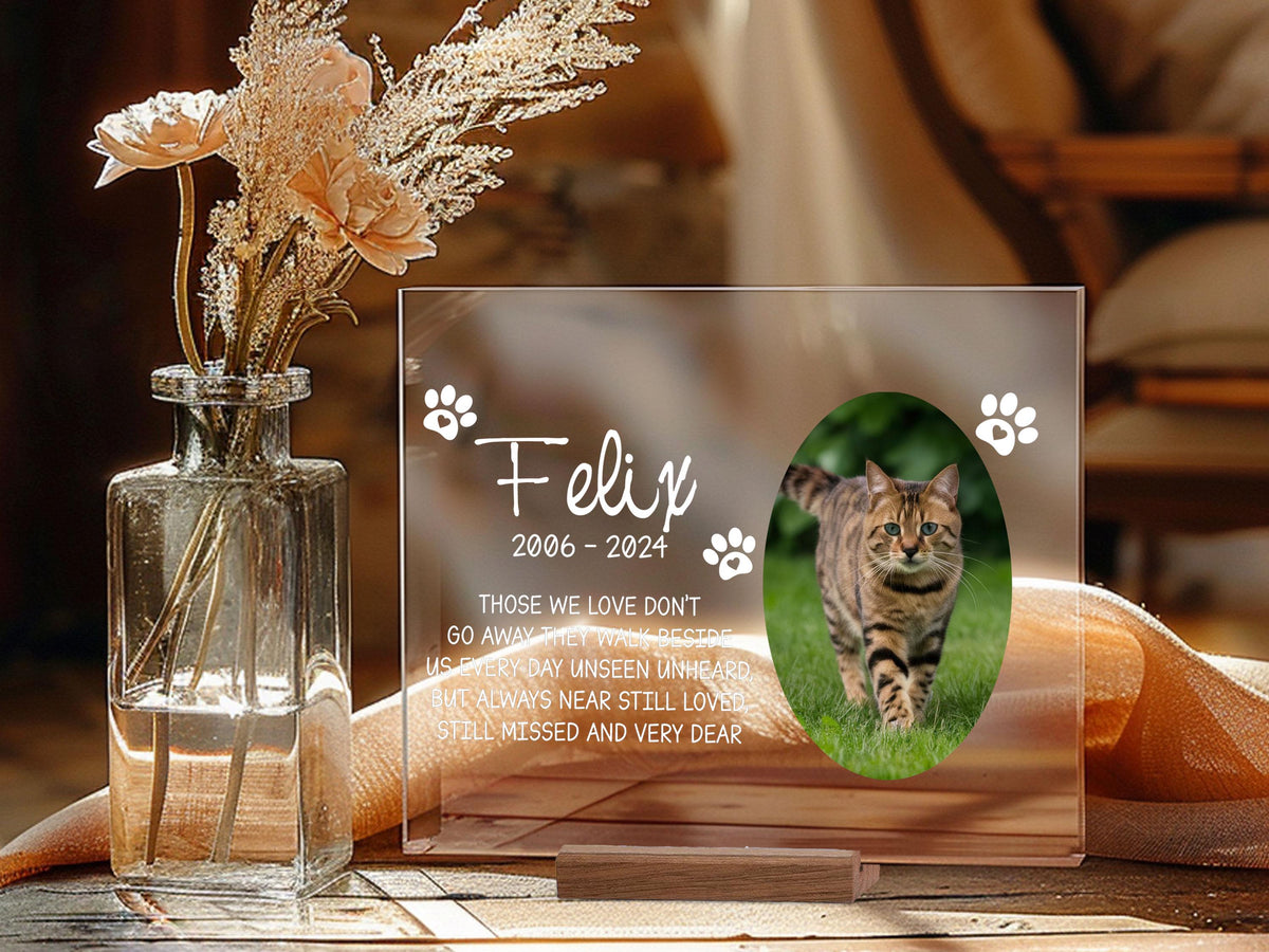 Pet Memorial Acrylic Sign, Personalized Gifts for Pet Loss, Dog or Cat Loss Gift, Cat Keepsake Sign, Pet Memorial Plaque, Sympathy Gifts