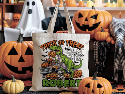 Personalized Trick or Treat Bag, Halloween Tote Bag Personalized, Custom Halloween Treat Bag, Halloween Gift for Kids