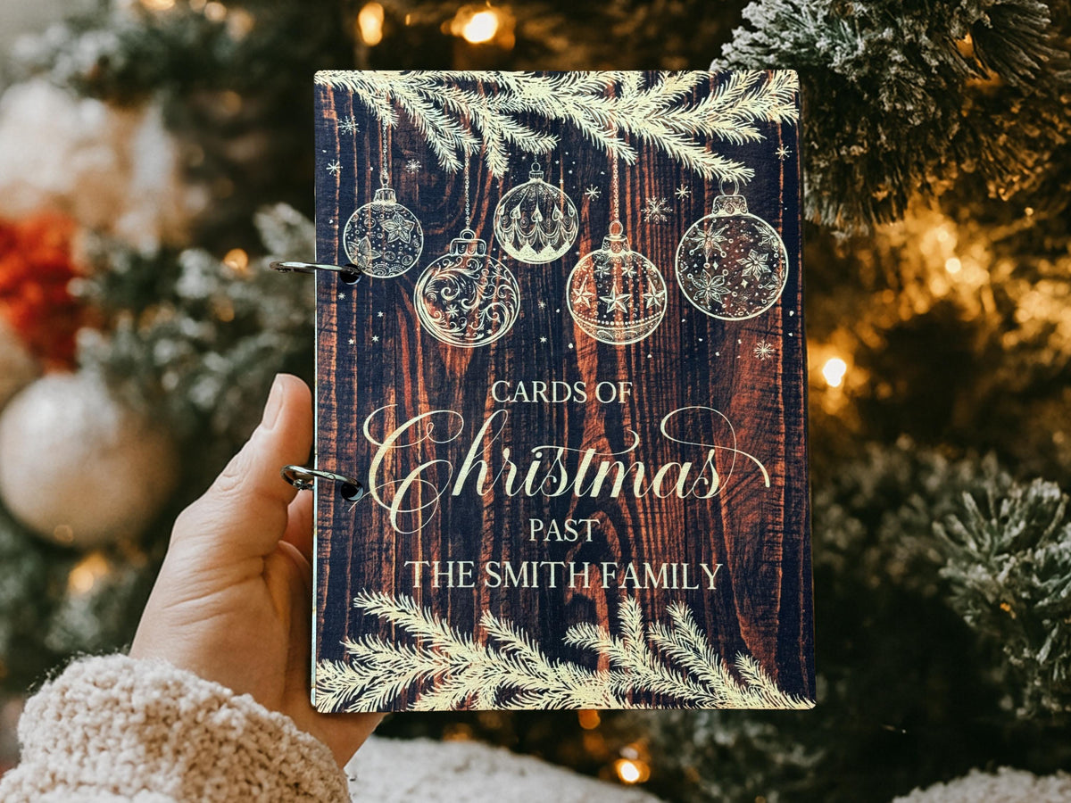 Personalized Christmas Card Holder, Cards of Christmas Past, Card Book, Cards Keepsake Storage, Christmas Card Keeper, Christmas Memory Book