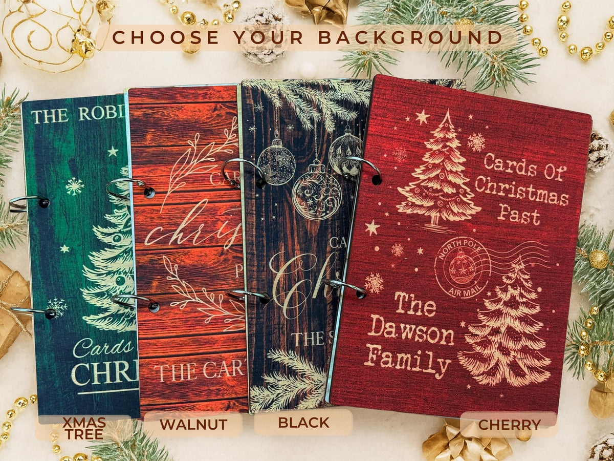 Personalized Christmas Card Holder, Cards of Christmas Past, Card Book, Cards Keepsake Storage, Christmas Card Keeper, Christmas Memory Book
