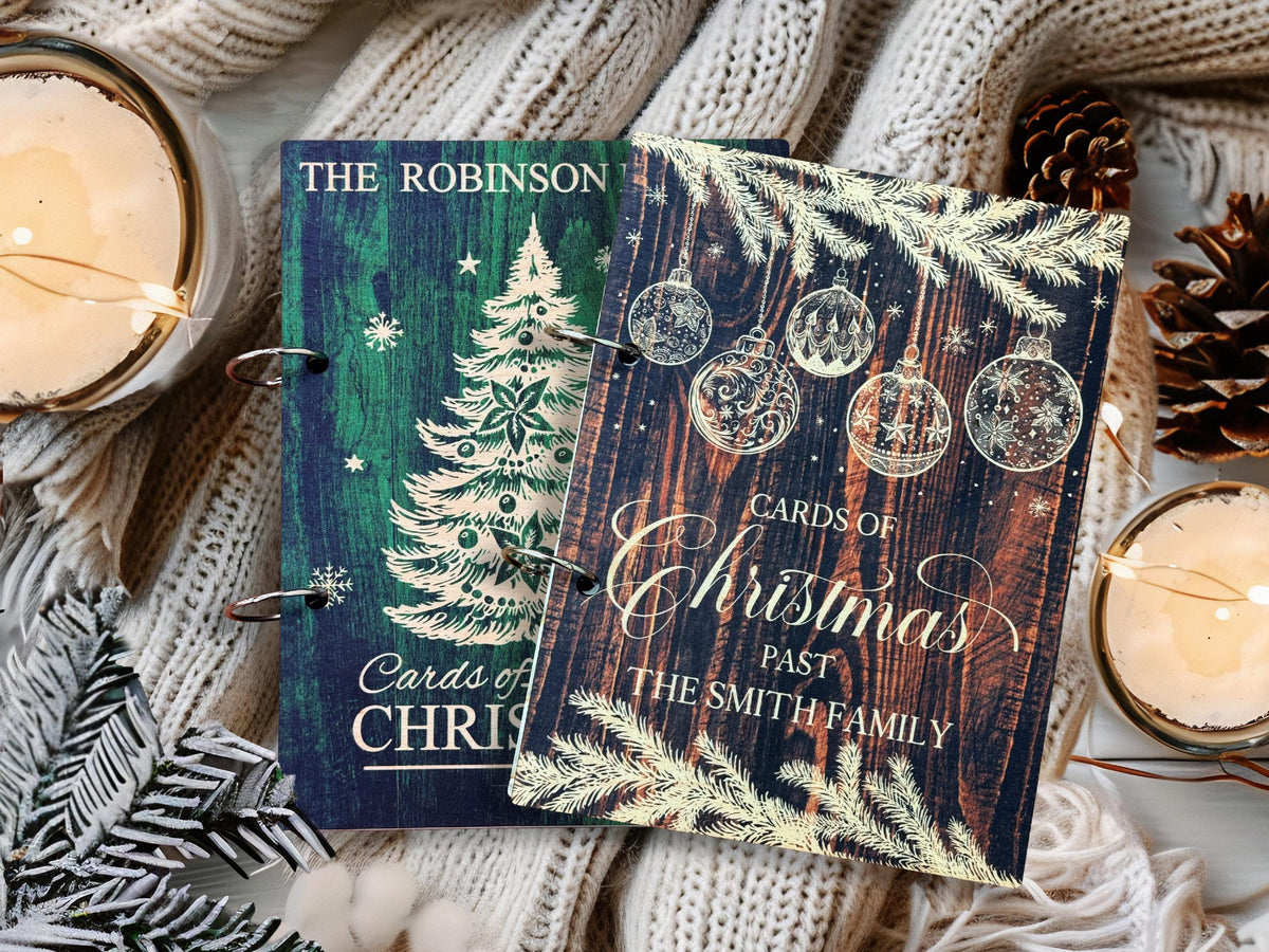 Personalized Christmas Card Holder, Cards of Christmas Past, Card Book, Cards Keepsake Storage, Christmas Card Keeper, Christmas Memory Book