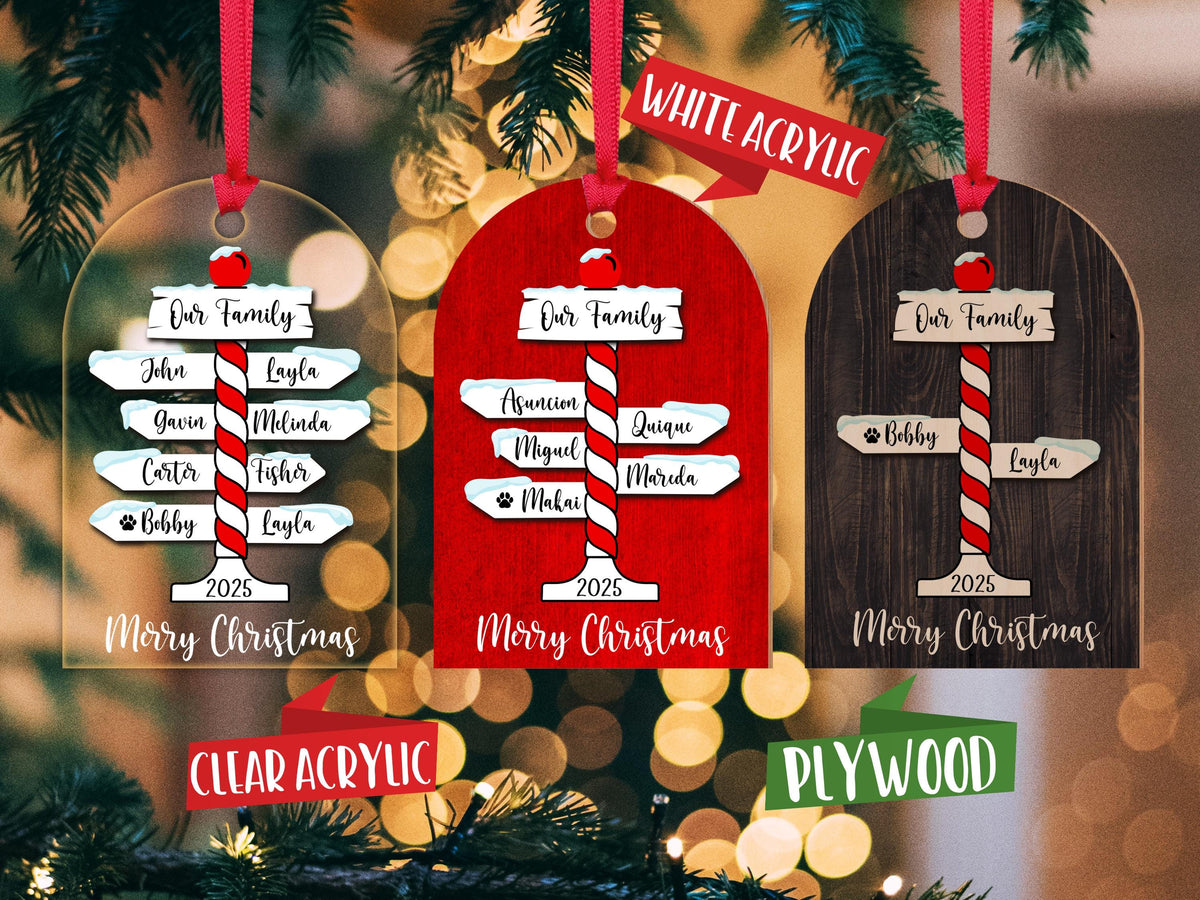 Personalized Family Christmas Ornaments for Christmas 2026, Family Name Ornament Custom Christmas Tree Ornament With Family Names