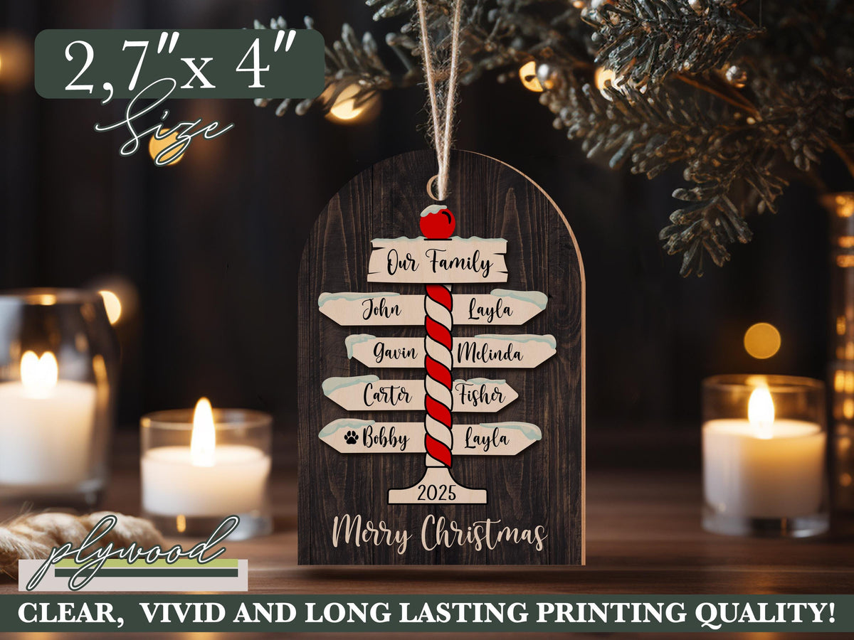 Personalized Family Christmas Ornaments for Christmas 2026, Family Name Ornament Custom Christmas Tree Ornament With Family Names