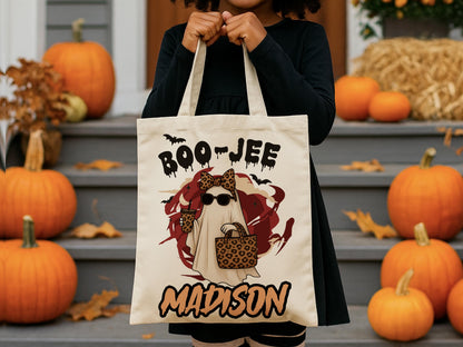 Personalized Halloween Trick-or-Treat Bag: Custom Cotton Canvas Tote