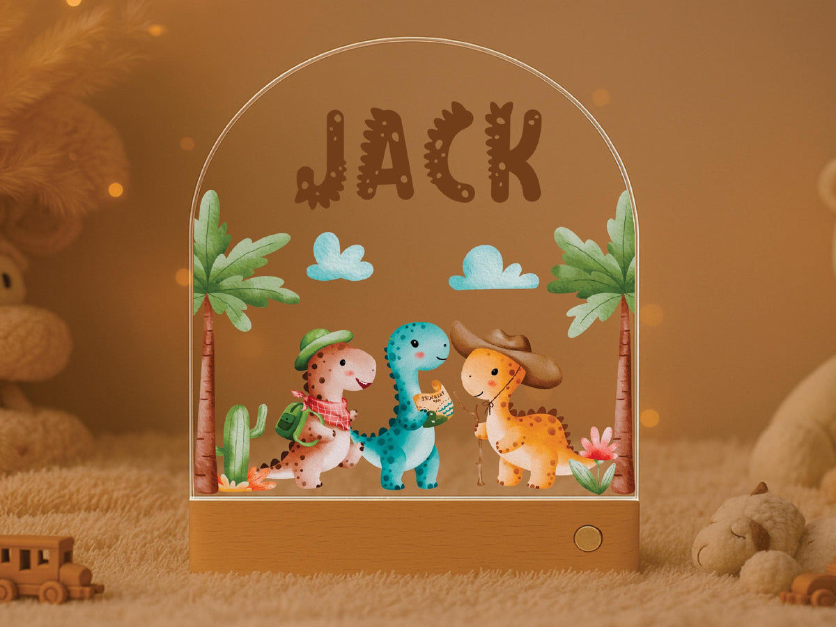 Personalized Night Light for Kids, Custom Name Lamp for Kids Room Decor Nursery, Dinosaur Ballerina Kids Christmas Birthday Baby Shower Gift