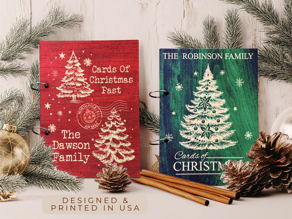 Personalized Christmas Card Holder, Cards of Christmas Past, Card Book, Cards Keepsake Storage, Christmas Card Keeper, Christmas Memory Book