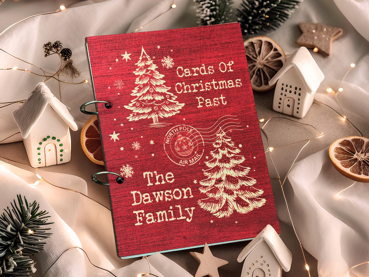 Personalized Christmas Card Holder, Cards of Christmas Past, Card Book, Cards Keepsake Storage, Christmas Card Keeper, Christmas Memory Book