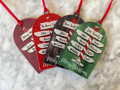 Personalized Family Christmas Ornaments for Christmas 2026, Family Name Ornament Custom Christmas Tree Ornament With Family Names