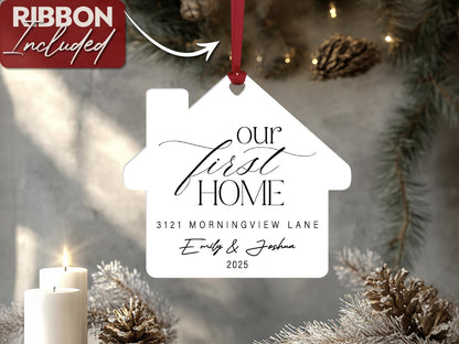 Our First Home Acrylic Ornament, New Home Ornament, Custom House Ornament, Christmas Ornament for Family Home Keepsake, Housewarming Gifts