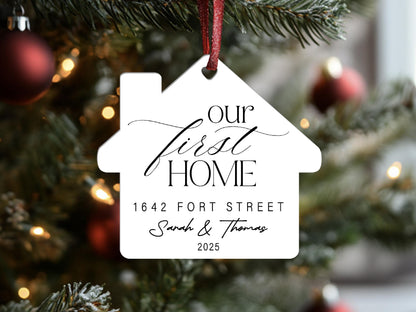 Our First Home Acrylic Ornament, New Home Ornament, Custom House Ornament, Christmas Ornament for Family Home Keepsake, Housewarming Gifts