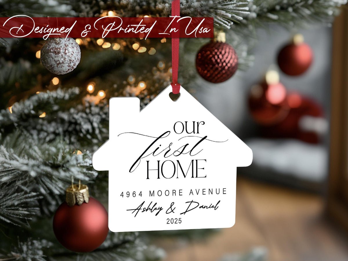 Our First Home Acrylic Ornament, New Home Ornament, Custom House Ornament, Christmas Ornament for Family Home Keepsake, Housewarming Gifts