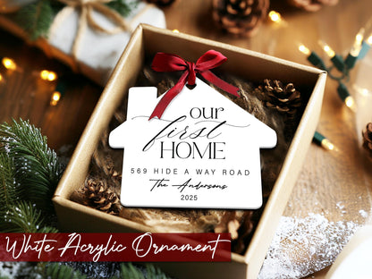 Our First Home Acrylic Ornament, New Home Ornament, Custom House Ornament, Christmas Ornament for Family Home Keepsake, Housewarming Gifts