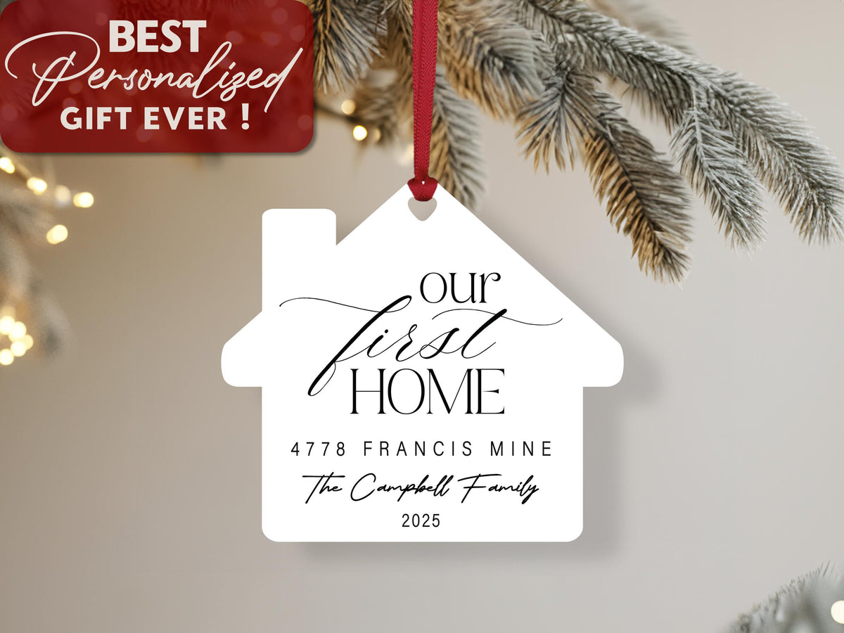 Our First Home Acrylic Ornament, New Home Ornament, Custom House Ornament, Christmas Ornament for Family Home Keepsake, Housewarming Gifts